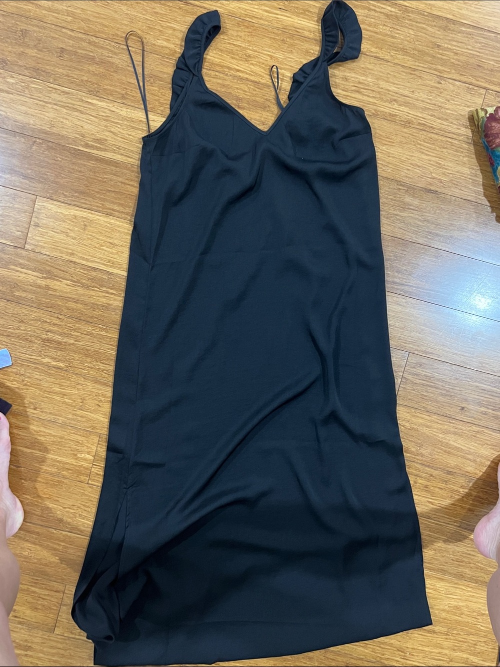 Classic Black V-Neck Slip Chemise